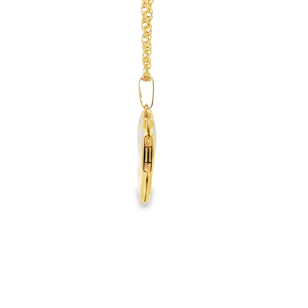 14KY Gold-Filled Polished Heart Diamond Locket Pendant Necklace Image 2 Jo & Co. Jewelers Hardy, VA