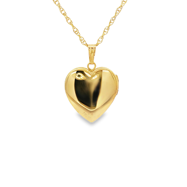 14KY Gold-Filled Polished Heart Diamond Locket Pendant Necklace Image 3 Jo & Co. Jewelers Hardy, VA