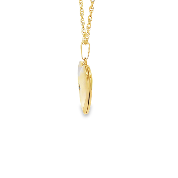 14KY Gold-Filled Polished Heart Diamond Locket Pendant Necklace Image 4 Jo & Co. Jewelers Hardy, VA