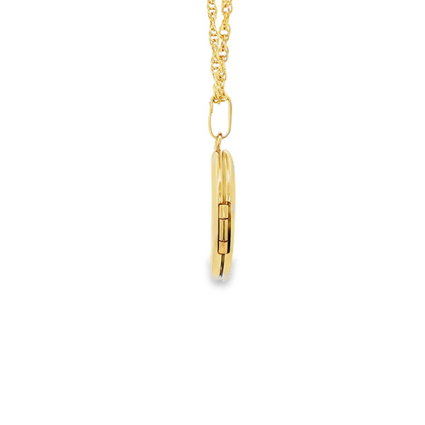 14KY Gold-Filled Oval Diamond Locket Pendant Necklace Image 2 Jo & Co. Jewelers Hardy, VA