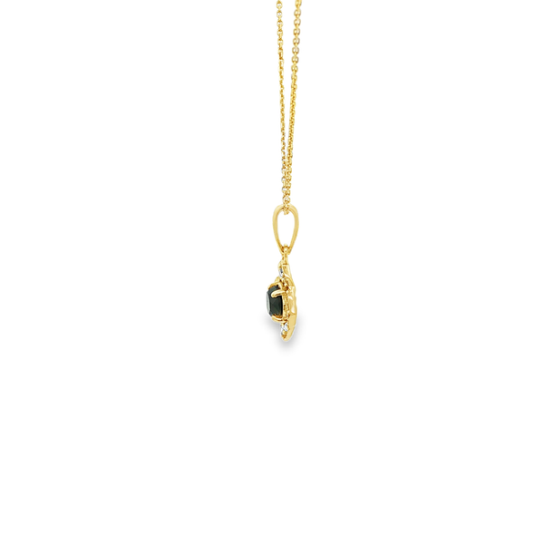 10K Yellow Gold Black & White Diamond Flower Pendant Necklace 18 Inch Image 4 Jo & Co. Jewelers Hardy, VA