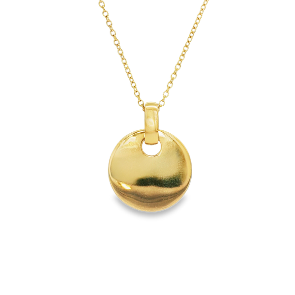 14K Yellow Gold .83tw Pavé Round Black Diamond Disc Pendant Necklace Image 3 Jo & Co. Jewelers Hardy, VA