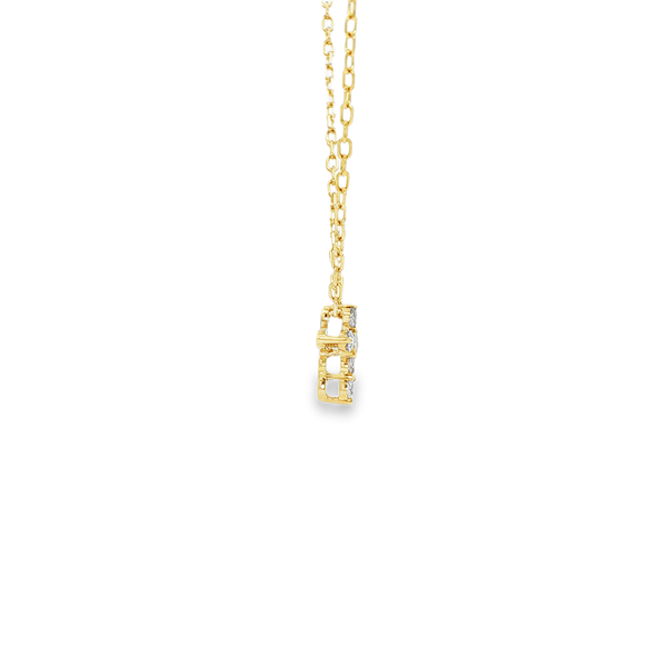 14K Yellow Gold .12tw Round Diamond Tiny Cross Pendant Image 2 Jo & Co. Jewelers Hardy, VA