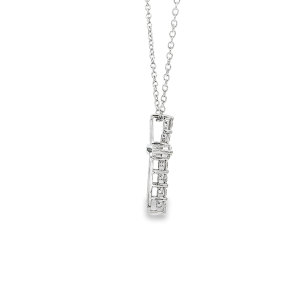 14K White Gold .48 CTW Round Diamond Small Cross Pendant Image 2 Jo & Co. Jewelers Hardy, VA