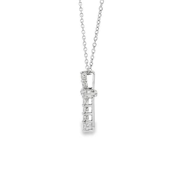 14K White Gold .48 CTW Round Diamond Small Cross Pendant Image 4 Jo & Co. Jewelers Hardy, VA
