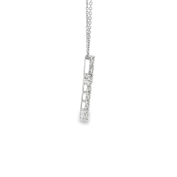 14K White Gold 1.03tw Round Diamond Cross Pendant Necklace Image 2 Jo & Co. Jewelers Hardy, VA