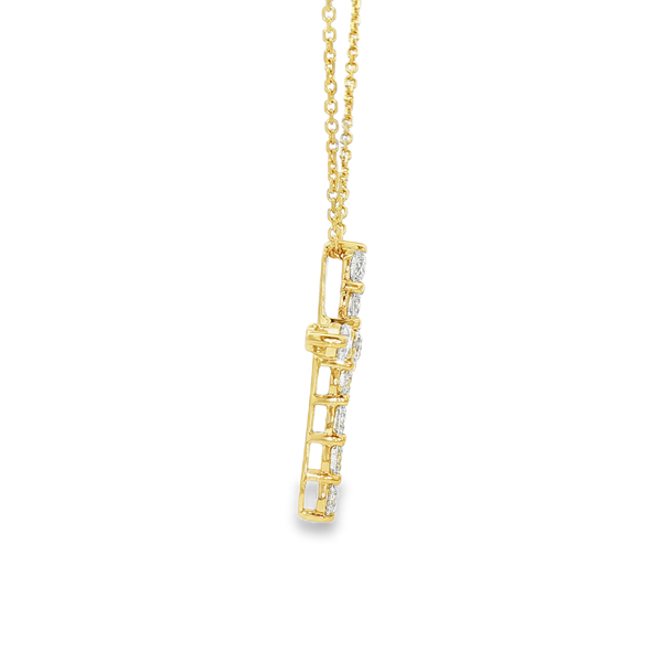 14K Yellow Gold .98tw Round Diamond Cross Pendant Image 2 Jo & Co. Jewelers Hardy, VA