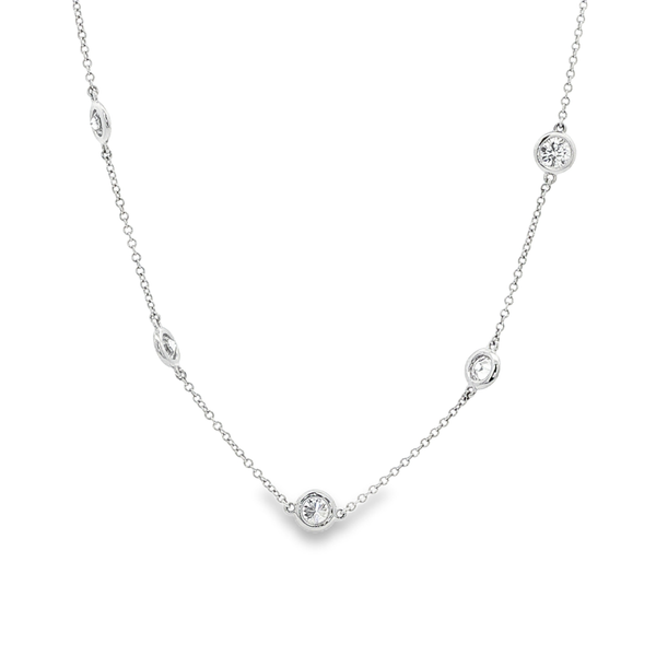14K White Gold 2.19ctw Lab-Grown Diamond By-The-Yard Necklace Image 3 Jo & Co. Jewelers Hardy, VA