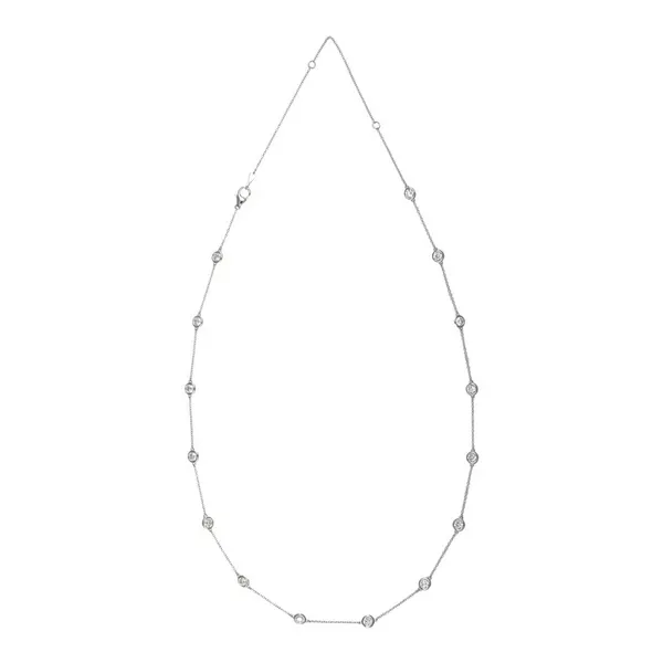 14K White Gold Lab- Grown Round Diamond By The Yard Necklace Jo & Co. Jewelers Hardy, VA