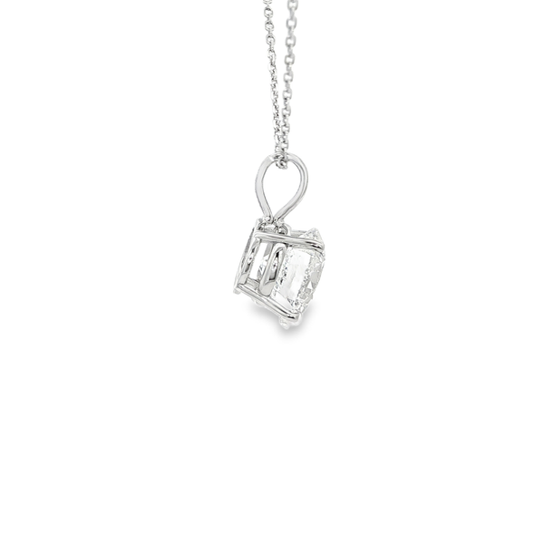 14K White Gold 2.09ct Lab-Grown Round Diamond Solitaire Pendant Necklace Image 2 Jo & Co. Jewelers Hardy, VA