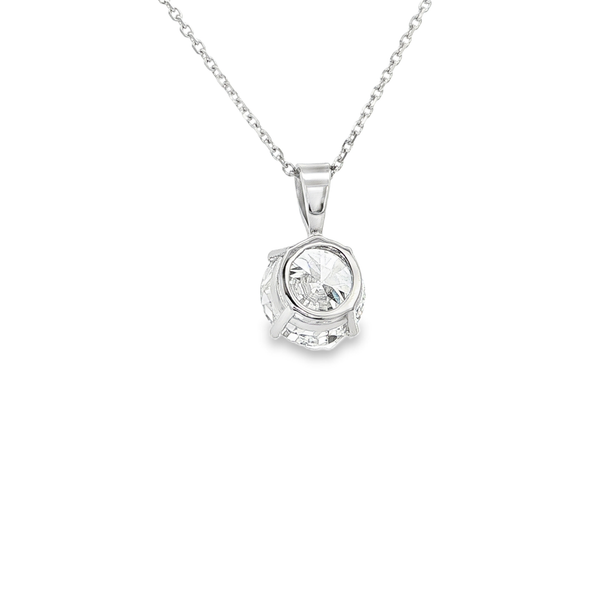 14K White Gold 2.09ct Lab-Grown Round Diamond Solitaire Pendant Necklace Image 3 Jo & Co. Jewelers Hardy, VA
