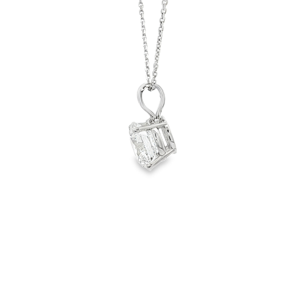 14K White Gold 2.09ct Lab-Grown Round Diamond Solitaire Pendant Necklace Image 4 Jo & Co. Jewelers Hardy, VA
