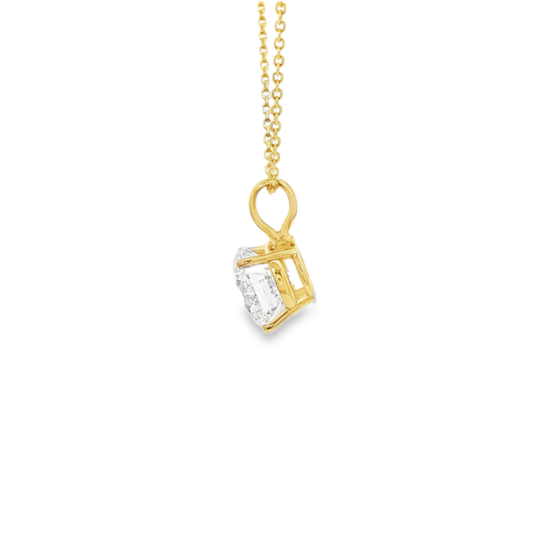 14K Yellow Gold 2.09ct Lab-Grown Round Diamond Solitaire Pendant Necklace Image 4 Jo & Co. Jewelers Hardy, VA