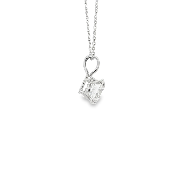 14K White Gold 1.58ct Lab-Grown Round Diamond Solitaire Pendant Necklace Image 2 Jo & Co. Jewelers Hardy, VA
