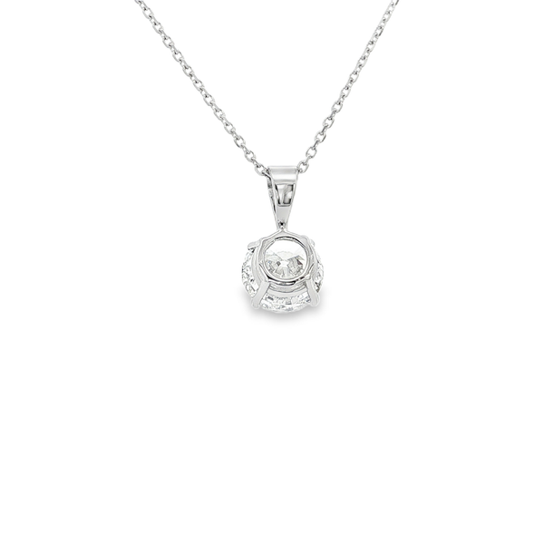 14K White Gold 1.58ct Lab-Grown Round Diamond Solitaire Pendant Necklace Image 3 Jo & Co. Jewelers Hardy, VA