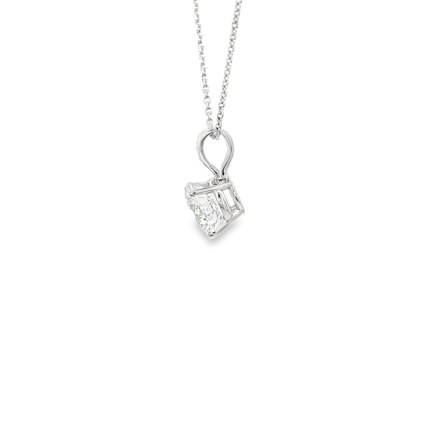 14K White Gold 1.58ct Lab-Grown Round Diamond Solitaire Pendant Necklace Image 4 Jo & Co. Jewelers Hardy, VA
