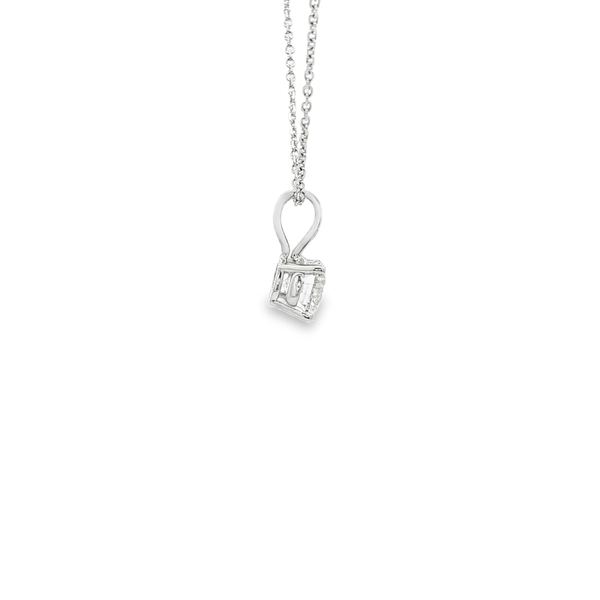 14K White Gold .74ct Lab-Grown Round Diamond Solitaire Pendant Necklace Image 2 Jo & Co. Jewelers Hardy, VA