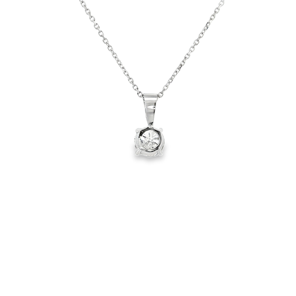 14K White Gold .74ct Lab-Grown Round Diamond Solitaire Pendant Necklace Image 3 Jo & Co. Jewelers Hardy, VA