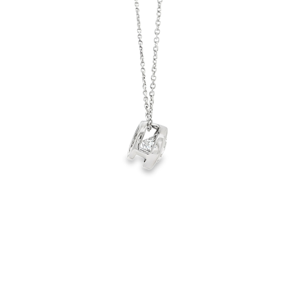14K White Gold 1.05ct Lab-Grown Round Diamond Bezel Pendant Necklace Image 2 Jo & Co. Jewelers Hardy, VA