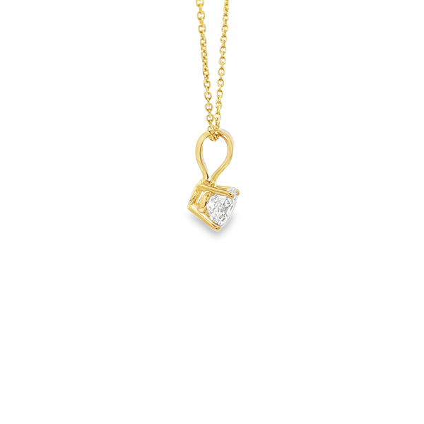 14K Yellow Gold .58ct Lab-Grown Round Diamond Solitaire Pendant Necklace Image 2 Jo & Co. Jewelers Hardy, VA