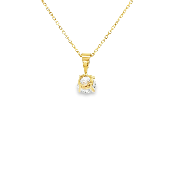 14K Yellow Gold .58ct Lab-Grown Round Diamond Solitaire Pendant Necklace Image 3 Jo & Co. Jewelers Hardy, VA
