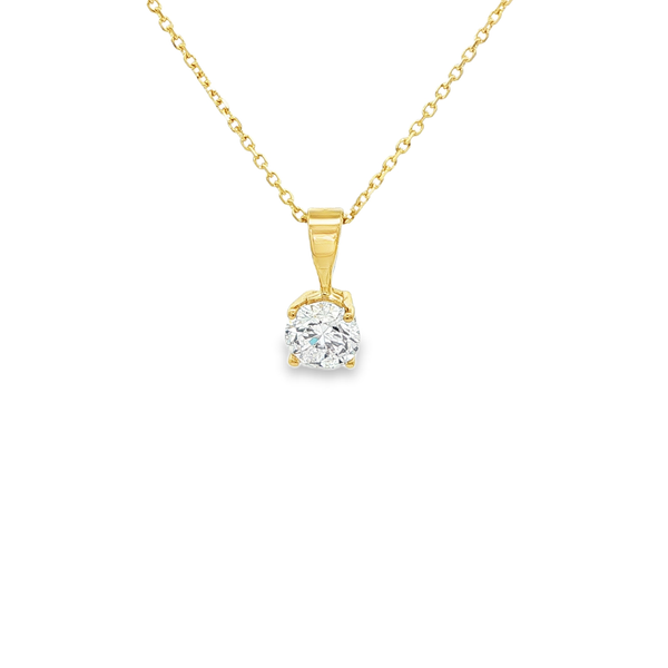14K Yellow Gold .58ct Lab-Grown Round Diamond Solitaire Pendant Necklace Jo & Co. Jewelers Hardy, VA