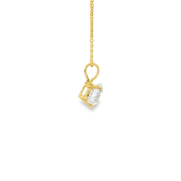 14K Yellow Gold 1.55ct Lab-Grown Round Diamond Solitaire Pendant Necklace Image 2 Jo & Co. Jewelers Hardy, VA
