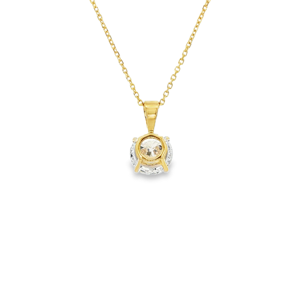 14K Yellow Gold 1.55ct Lab-Grown Round Diamond Solitaire Pendant Necklace Image 3 Jo & Co. Jewelers Hardy, VA