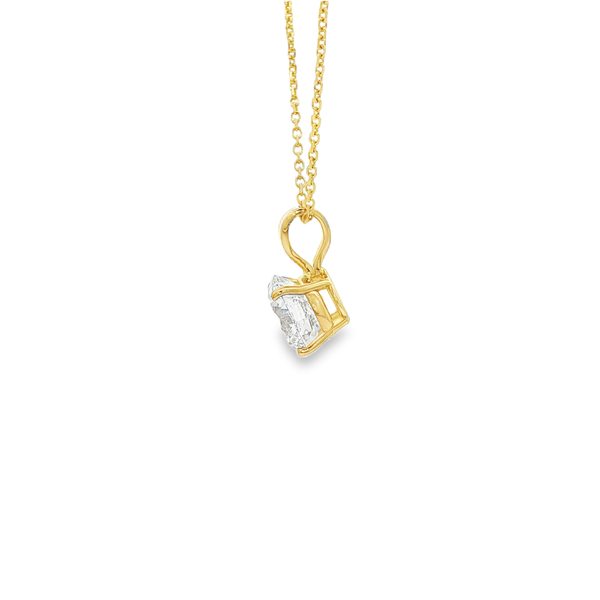 14K Yellow Gold 1.55ct Lab-Grown Round Diamond Solitaire Pendant Necklace Image 4 Jo & Co. Jewelers Hardy, VA