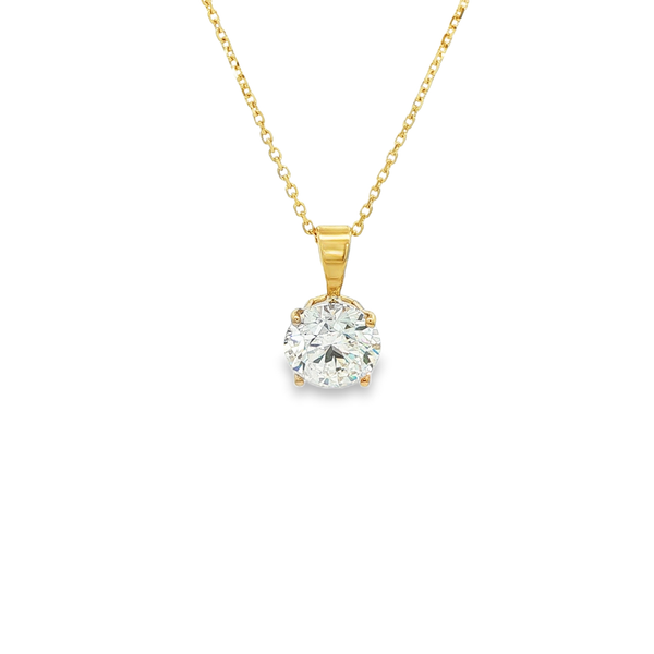 14K Yellow Gold 1.55ct Lab-Grown Round Diamond Solitaire Pendant Necklace Jo & Co. Jewelers Hardy, VA