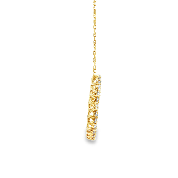 14K Yellow Gold 2.00ctw Lab-Grown Round Diamond Double Row Circle Pendant Necklace Image 2 Jo & Co. Jewelers Hardy, VA