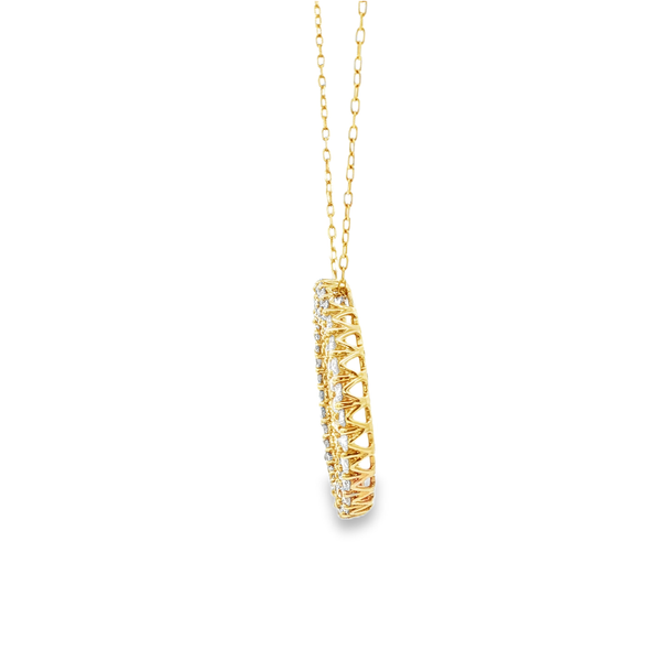 14K Yellow Gold 2.00ctw Lab-Grown Round Diamond Double Row Circle Pendant Necklace Image 4 Jo & Co. Jewelers Hardy, VA