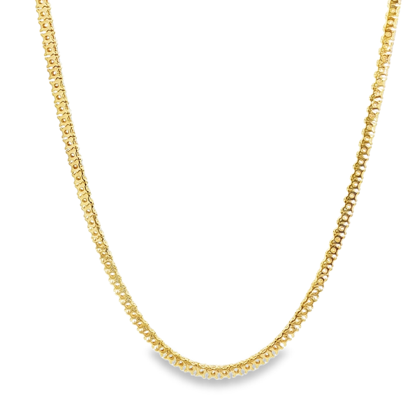 14K Yellow Gold 5.98ctw Lab-Grown Diamond Tennis Necklace 17