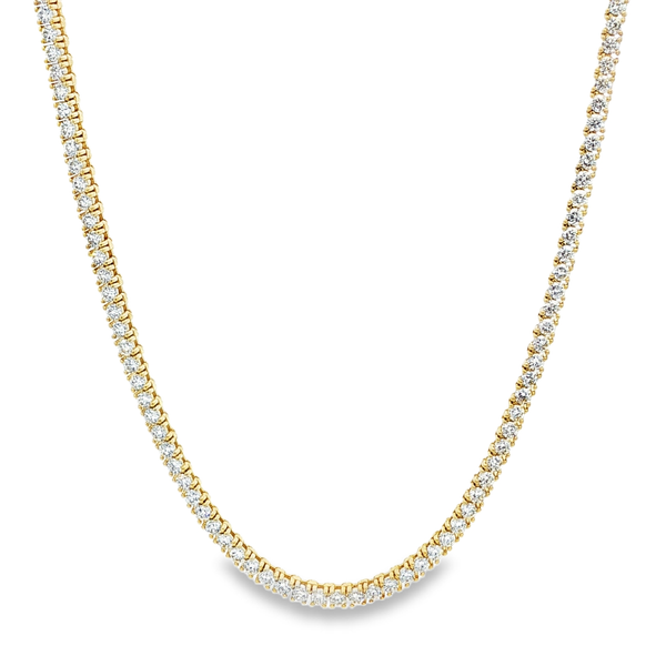 14K Yellow Gold 5.98ctw Lab-Grown Diamond Tennis Necklace 17