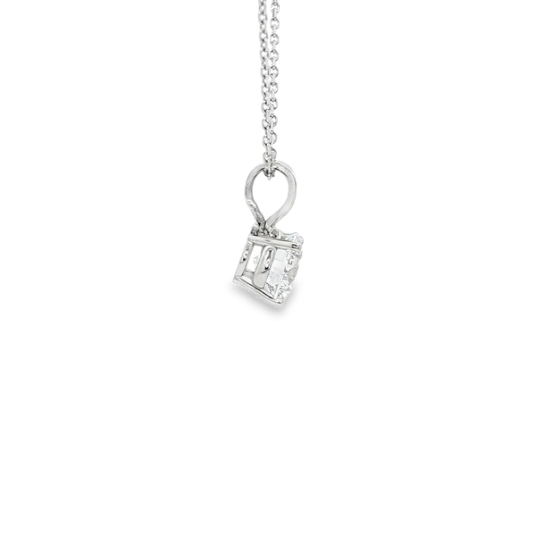 14K White Gold 1.02ct Lab-Grown Round Diamond Solitaire Pendant Necklace Image 2 Jo & Co. Jewelers Hardy, VA