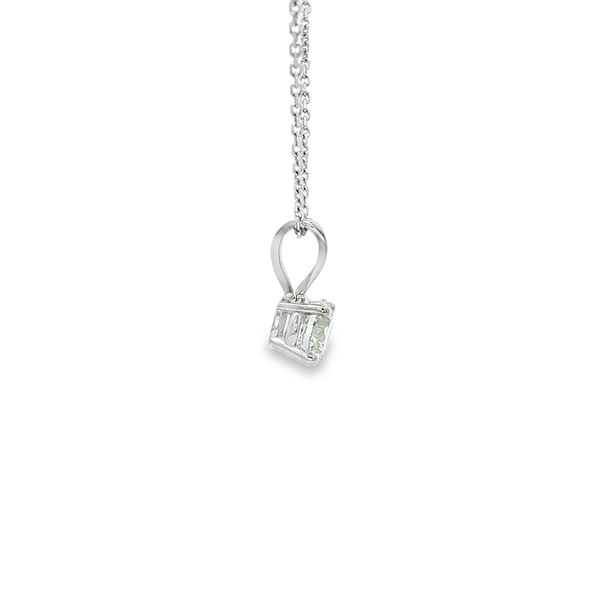 14K White Gold Lab-Grown Diamond Solitaire Pendant Necklace Image 2 Jo & Co. Jewelers Hardy, VA