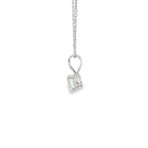 14K White Gold Lab-Grown Diamond Solitaire Pendant Necklace Image 4 Jo & Co. Jewelers Hardy, VA