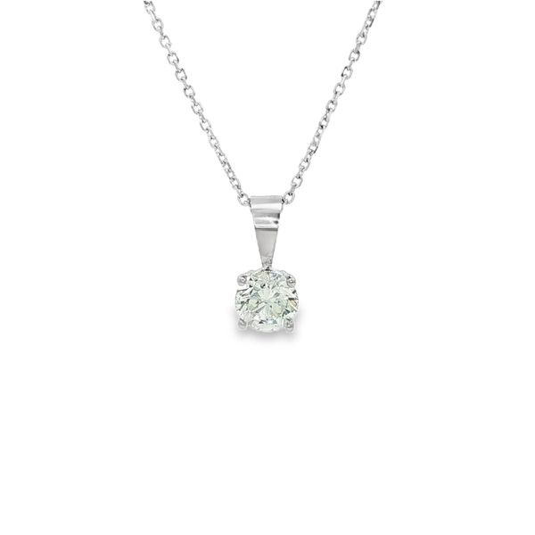 14K White Gold Lab-Grown Diamond Solitaire Pendant Necklace Jo & Co. Jewelers Hardy, VA