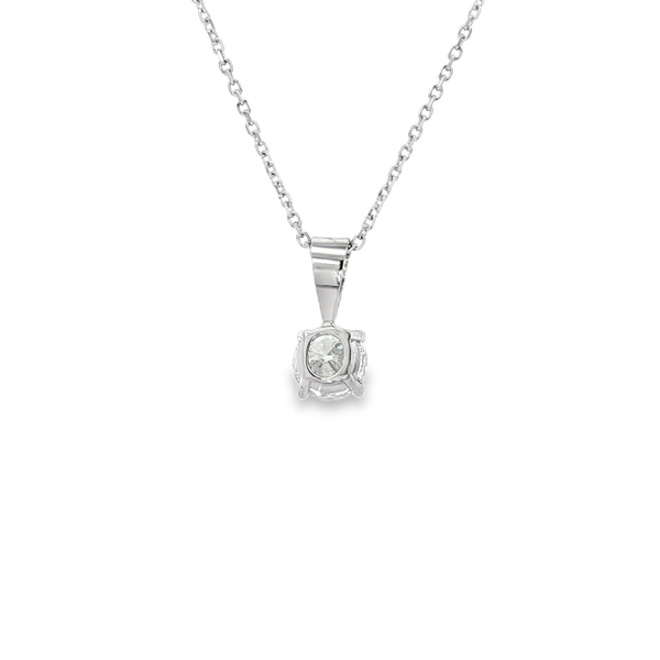 14K White Gold Lab-Grown Diamond Solitaire Pendant Necklace Image 3 Jo & Co. Jewelers Hardy, VA