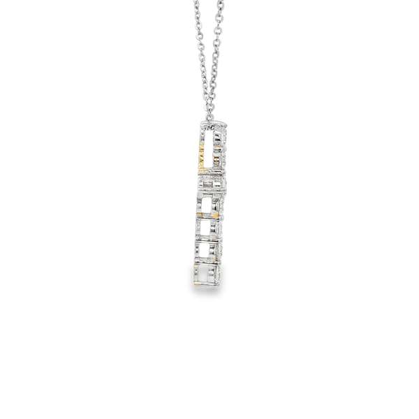 Sterling Silver 1.00 CTW Lab-Grown Round Diamond Cross Pendant Image 2 Jo & Co. Jewelers Hardy, VA
