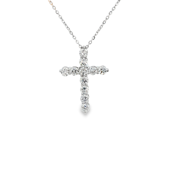 Sterling Silver 1.00 CTW Lab-Grown Round Diamond Cross Pendant Jo & Co. Jewelers Hardy, VA