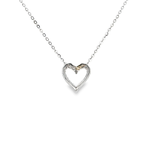 Sterling Silver .25 CTW Lab-Grown Diamond Open Heart Pendant Image 3 Jo & Co. Jewelers Hardy, VA