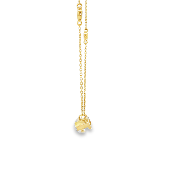 14K Yellow Gold 1.08 CTW Lab-Grown Marquise & Round Diamond Station Necklace Image 4 Jo & Co. Jewelers Hardy, VA