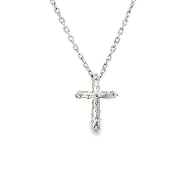 Sterling Silver .25 CTW Lab-Grown Diamond Cross Pendant Image 3 Jo & Co. Jewelers Hardy, VA