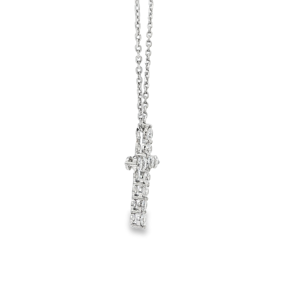 Sterling Silver 1.00 CTW Lab-Grown Diamond Cross Pendant Image 2 Jo & Co. Jewelers Hardy, VA