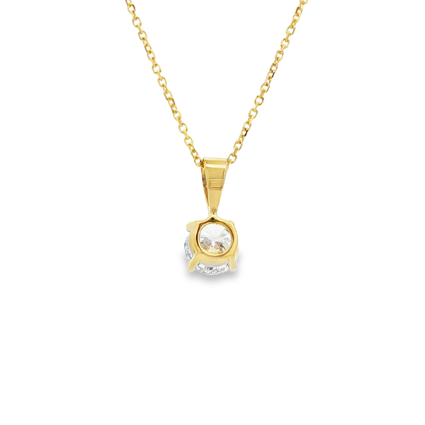 14K Yellow Gold .72ct Lab-Grown Round Diamond Solitaire Pendant Image 3 Jo & Co. Jewelers Hardy, VA