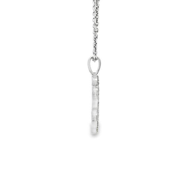 Sterling Silver .57ctw Lab-Grown Diamond Paw Print Pendant Image 2 Jo & Co. Jewelers Hardy, VA