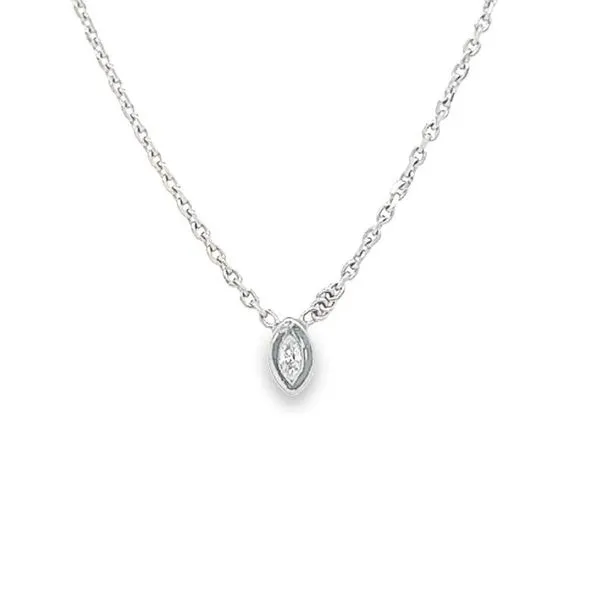 14K White Gold Marquise Diamond Stationary Necklace Jo & Co. Jewelers Hardy, VA