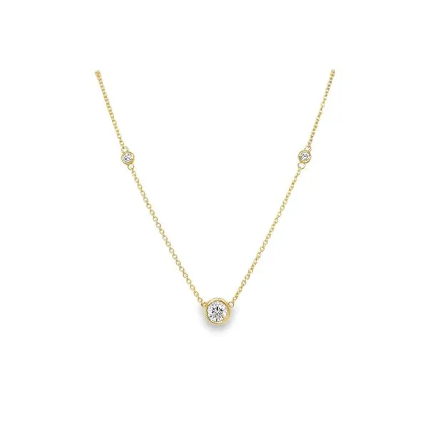 14K Yellow Gold Round Bezel-Set Diamond-By-The-Yard Necklace Jo & Co. Jewelers Hardy, VA