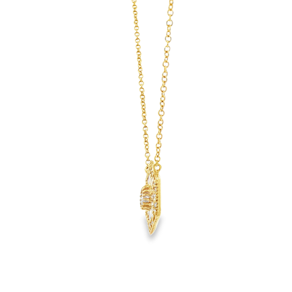 14K Yellow Gold Diamond Hexagon Necklace .57ctw Round & Tapered Baguette Diamonds Image 4 Jo & Co. Jewelers Hardy, VA